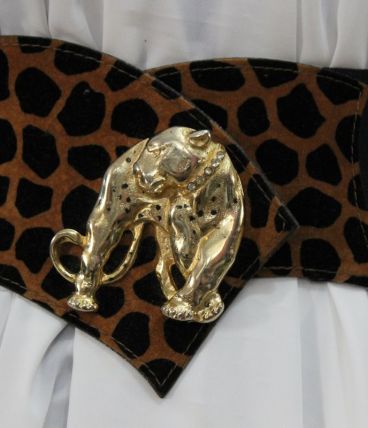 ceinture noire élastique panthère