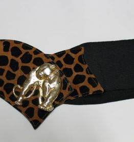 ceinture noire élastique panthère