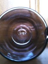Seau à glace  LEVER en verre fumé avec anse chromée vintage