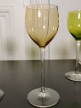 4 verres Roemer en cristal coloré