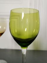 4 verres Roemer en cristal coloré