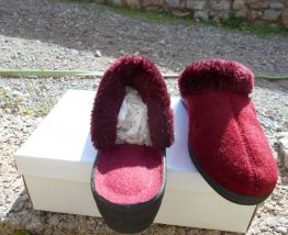CHAUSSONS SANDALES DAMART VINTAGE T 36 BORDEAUX