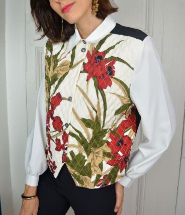 Blouse matelassée fleurie