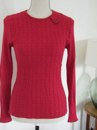 Pull "chaussette" Vintage rouge hermés  made in France