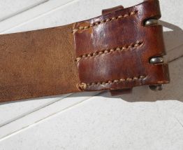CEINTURE VINTAGE ANNEE 1940 MARRON TBE CUIR