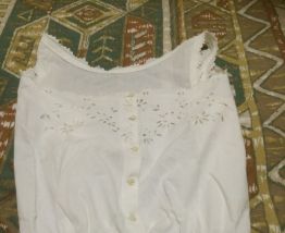 Caraco ancien en coton blanc T 36/38 