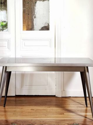 Table ou bureau Tolix 55 en tôle d'acier lustrée