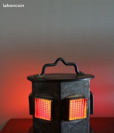 Lanterne chantier T.P années 60/70 transformée en lampe