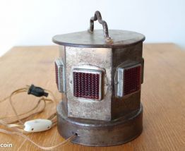 Lanterne chantier T.P années 60/70 transformée en lampe