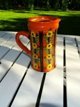  Grand pichet provençal fleuri ancien  pot vase carafe