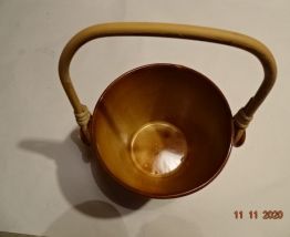 Seau à glaçons poterie et rotin années 80 pot