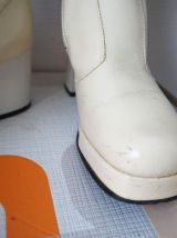 Bottes hautes à plateforme blanches GoGo Space Age 60s 70s