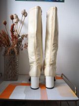Bottes hautes à plateforme blanches GoGo Space Age 60s 70s