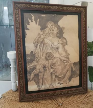 Tableau "Mère et c'est trois enfants" 