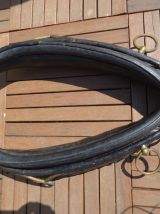 Collier de cheval ancien cuir et laiton