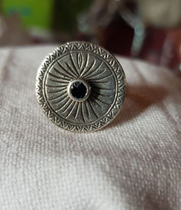 Bague argent 925 Onyx et taille 54