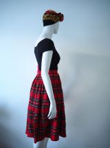 Jupe tartan écossaise midi pure laine vintage
