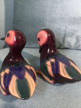2 statuettes de canards en résine