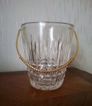 Seau à glaçons vintage en verre ciselé