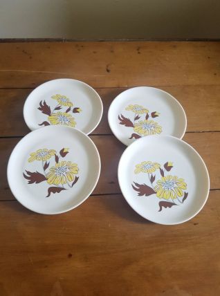 4 assiettes à dessert vintage - Sovirel France