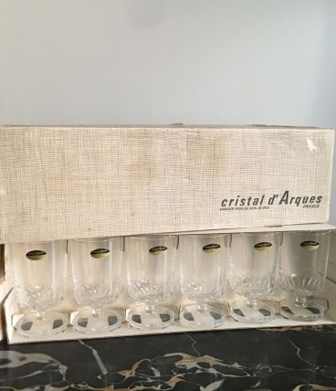 Service 12 verres vintage CRISTAL D’ARQUES modèle ÉLYSÉE 