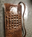sac a main en croco vintage