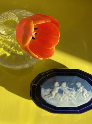 Boîte en céramique bleu