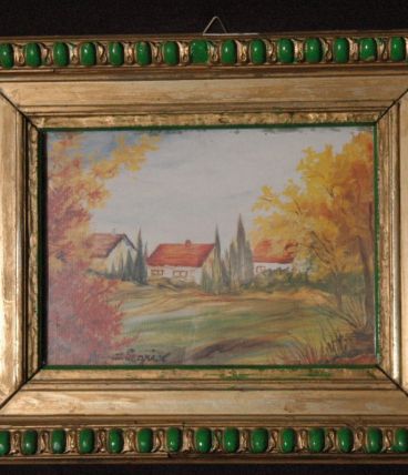 D LEGRIX PEINTRE tableau encadrée paysage gouache