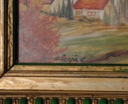 D LEGRIX PEINTRE tableau encadrée paysage gouache