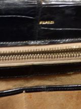 Sac à Main vintage noir Cuir façon Croco