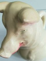 ANCIEN PICHET BARBOTINE JUG COCHON ROSE SARREGUEMINES