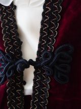 Ensemble tailleur baroque en velours bordeaux 70's 80's 
