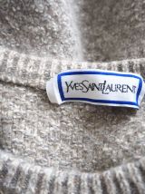 Pull grosse maille torsadée gris chiné vintage YSL 80's