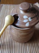 Pot à moutarde en grès avec sa cuillère