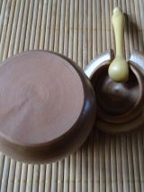 Pot à moutarde en grès avec sa cuillère