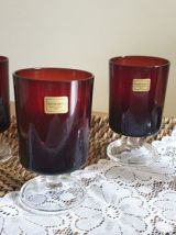 4 verres à eau ou à vin rouge rubis - Luminarc France