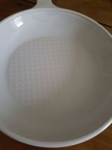 Grand poêle vision corning france - vintage en verre blanc