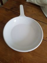 Grand poêle vision corning france - vintage en verre blanc
