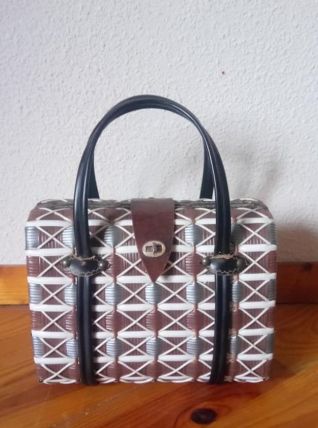 Sac vintage en plastique tressé (années 70)