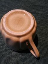 10Tasses à thé ou café faïence Charolles façon craquelé écru