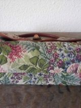 Sac à main tapisserie canevas et cuir - vintage 