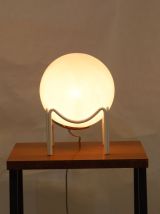 LAMPE VINTAGE SPHÉRIQUE OPALINE BLANC – 1970. REF BULLE 