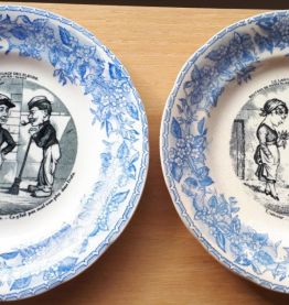 Lot de 5 assiettes parlantes GIEN "le langage des fleurs" 