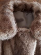 Manteau 3/4 en vison beige