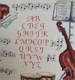 DÉCORATION MURALE CADRE BRODERIE POINT DE CROIX ABÉCÉDAIRE M