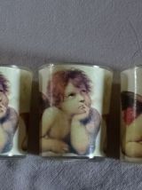 3 petits photophores romantiques anges verre