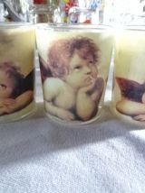 3 petits photophores romantiques anges verre