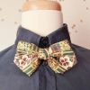 Vintage noeud papillon imprimé provençal soie
