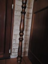 Lampadaire halogène bois et laiton H1,80m socle 30cm