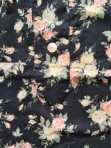 60s robe fleurie noir S
